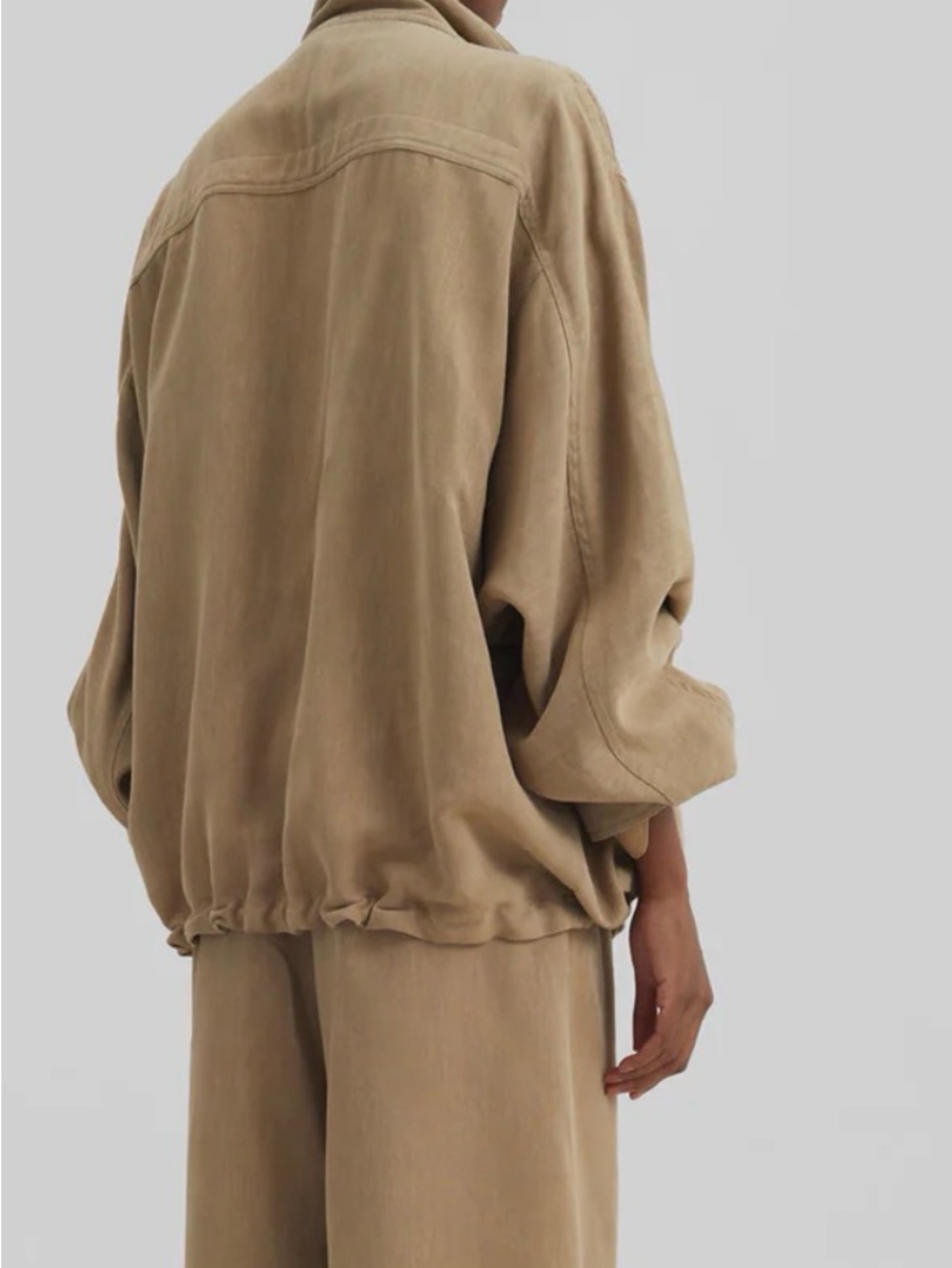 The Frankie Shop Beige Utility Jacket with High Collar - Picture 7 of 8